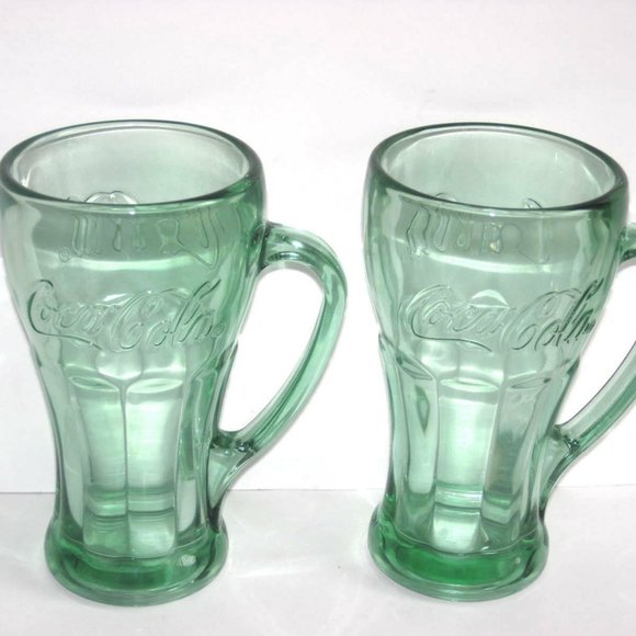 Coffee Cups Mugs Coca Cola Mug Coke Mug Coke Green Tinted Glass Mug With Handle Coca Cola Home Kitchen
